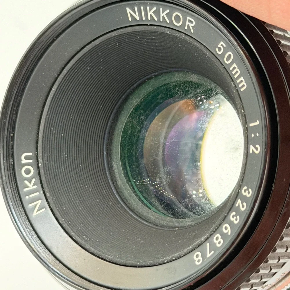 Nikon Nikkor 50mm 1:2 Manual Focus Lens F-Mount Vintage Japan 3236878 FUNGUS